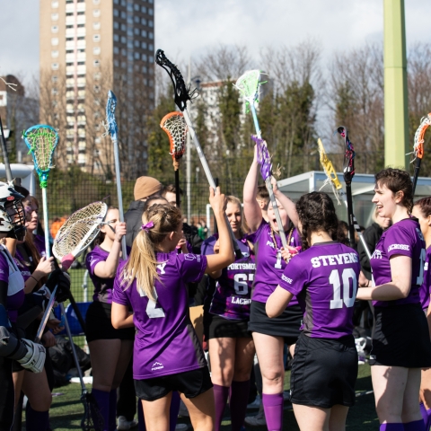 Lacrosse team celebrating